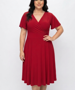 Vestido escote cruzado midi
