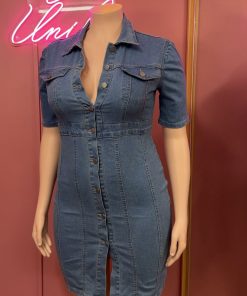 Alternative view of Vestido Jean botones