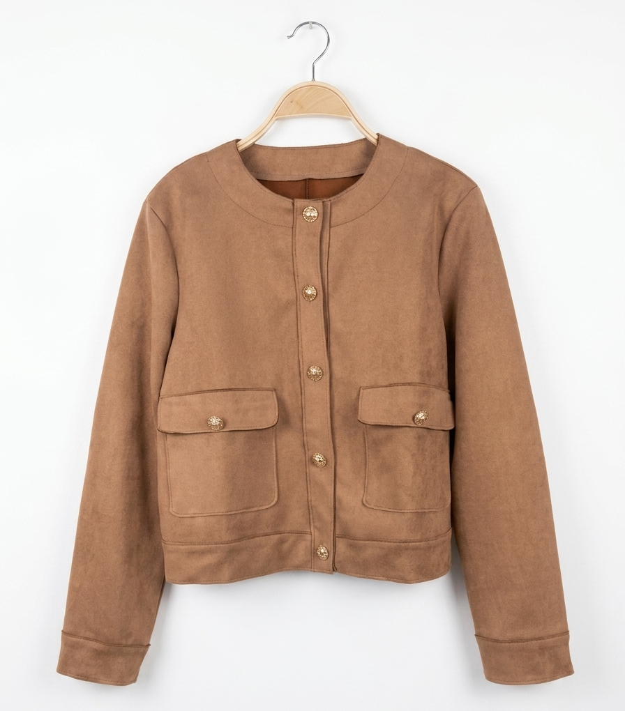 Chaqueta de Gamuza sin Cuello - Imagen 2