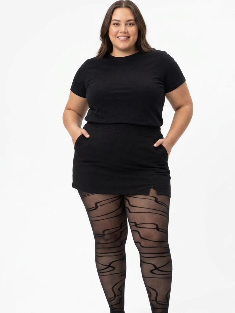 Medias Pantys Plus Size Con Diseño