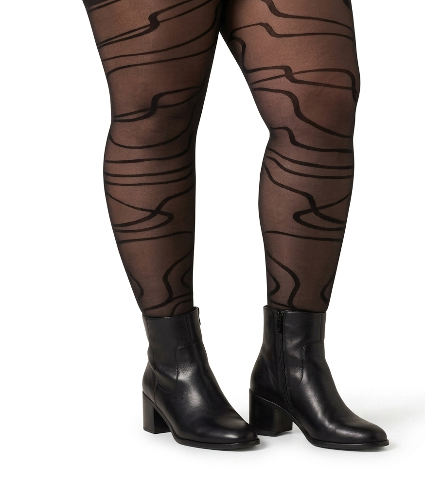 Medias Pantys Plus Size Con Diseño - Imagen 2
