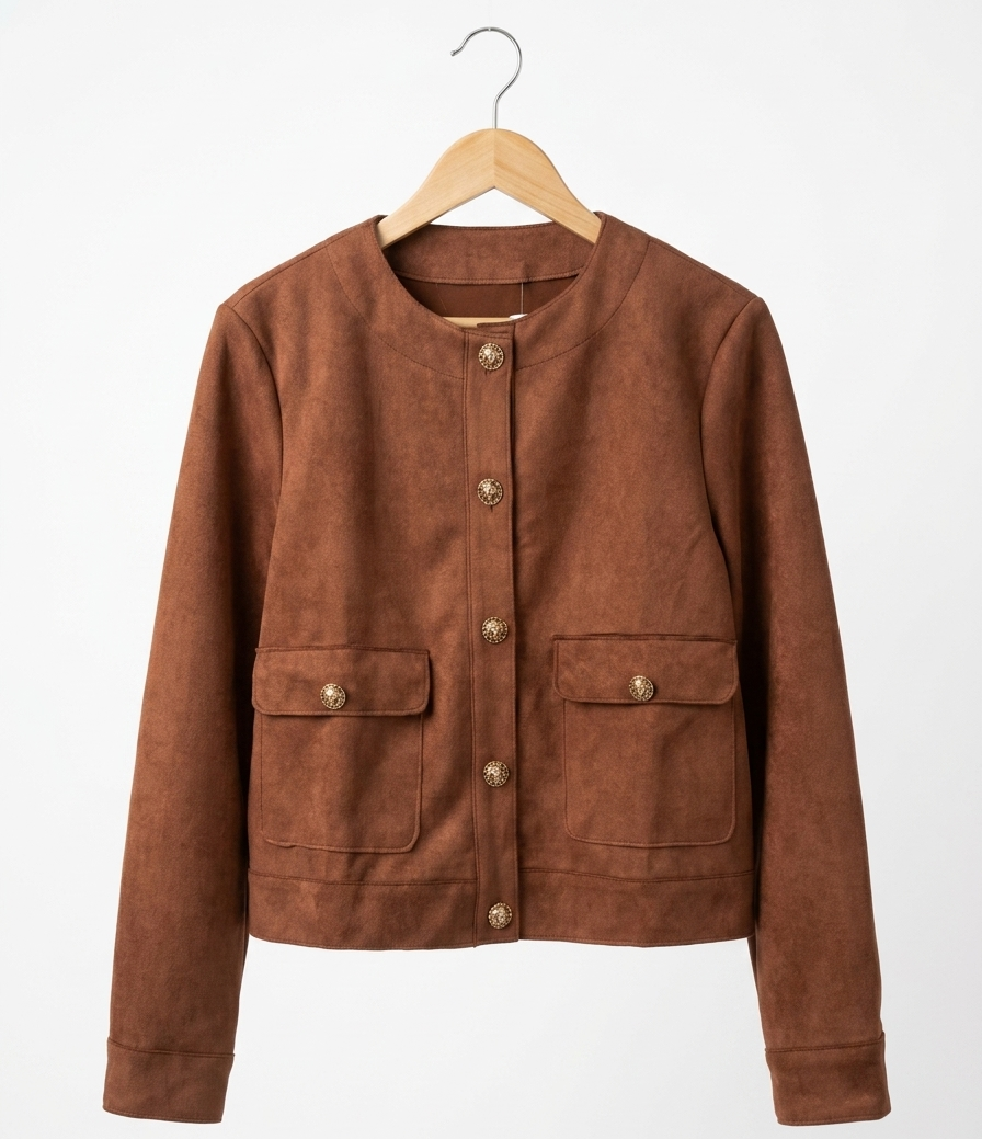 Chaqueta de Gamuza sin Cuello - Imagen 3