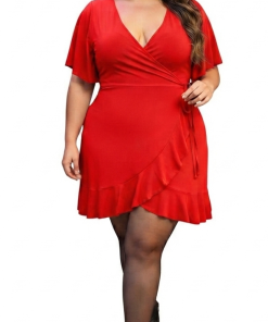 Alternative view of VESTIDO CRUZADO CON MANGA HOLGADA