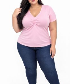 BLUSA ESCOTE ARRUCHE MANGA CORTA